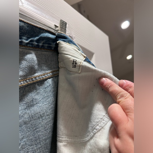 R13 cross-over distressed, cuffed denim - Picture 5 of 8